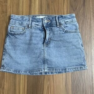 Abercrombie Girls 7/8 Denim Jeans Skirt W/shorts Lt Wash EUC